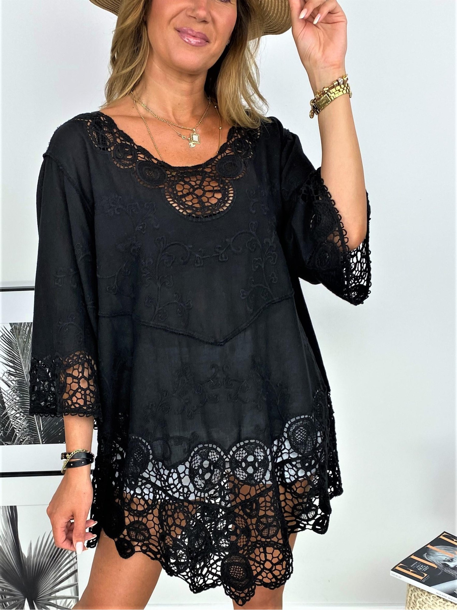 Bluzka Boho Oliana Czarna Bluzka Boho Oliana Czarna