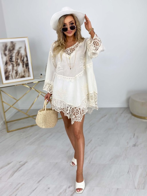 Tunika Boho Coral Jasnobeżowa Tunika Boho Coral Jasnobeżowa