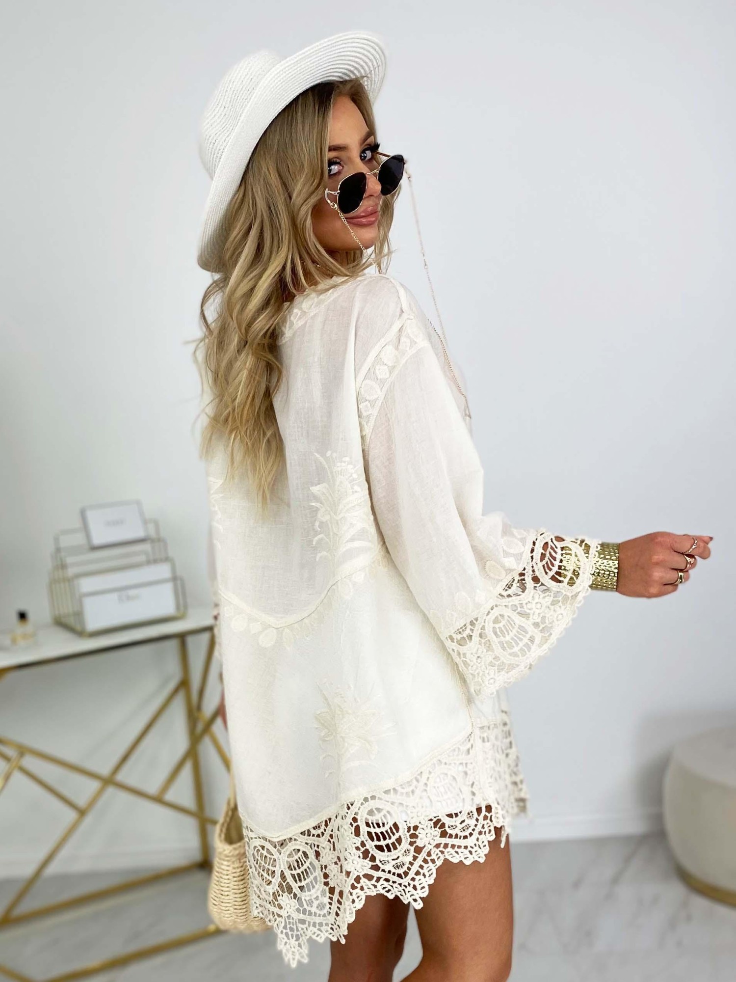 Tunika Boho Coral Jasnobeżowa Tunika Boho Coral Jasnobeżowa