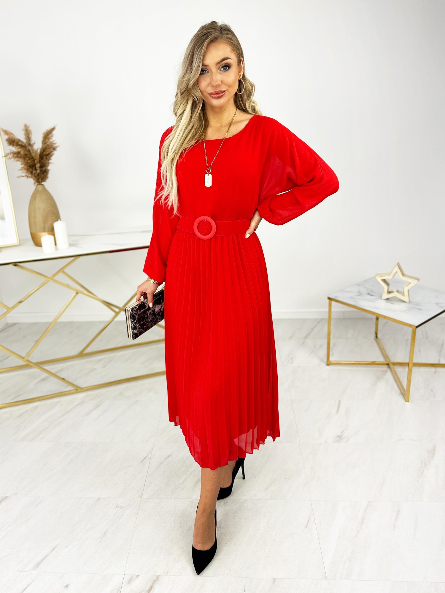 Sukienka Vestito Czerwona Sukienka Vestito Czerwona