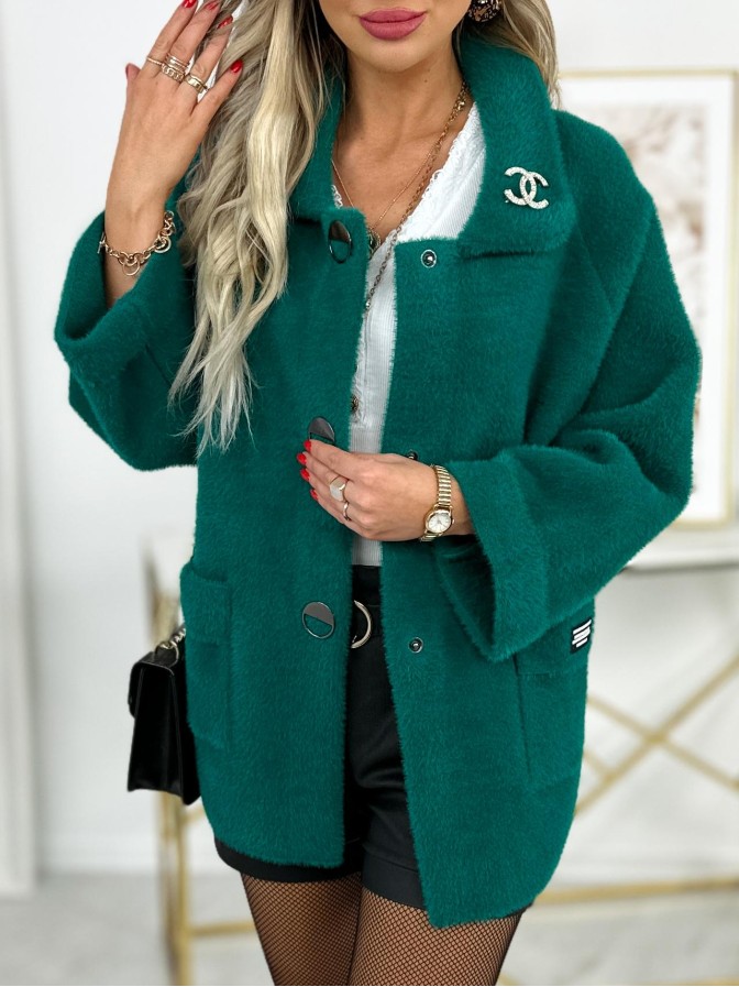 Płaszcz Alpaka Bonita Zielony Płaszcz Alpaka Bonita Zielony