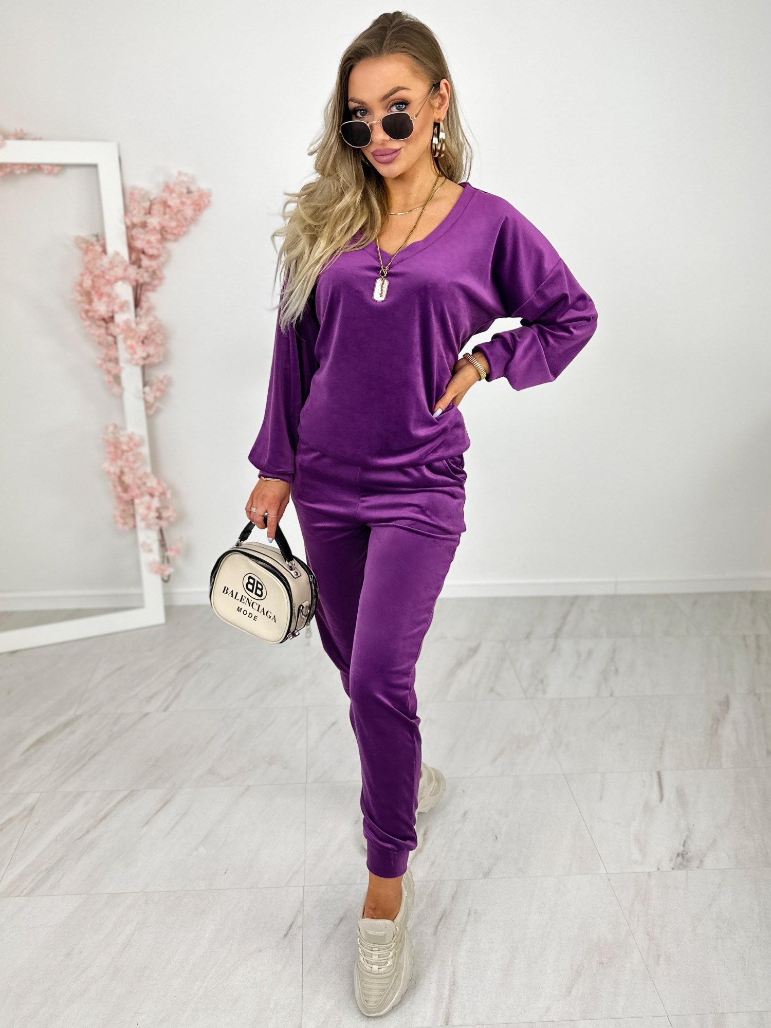 Dres Candy Welurowy Purpurowy Dres Candy Welurowy Purpurowy