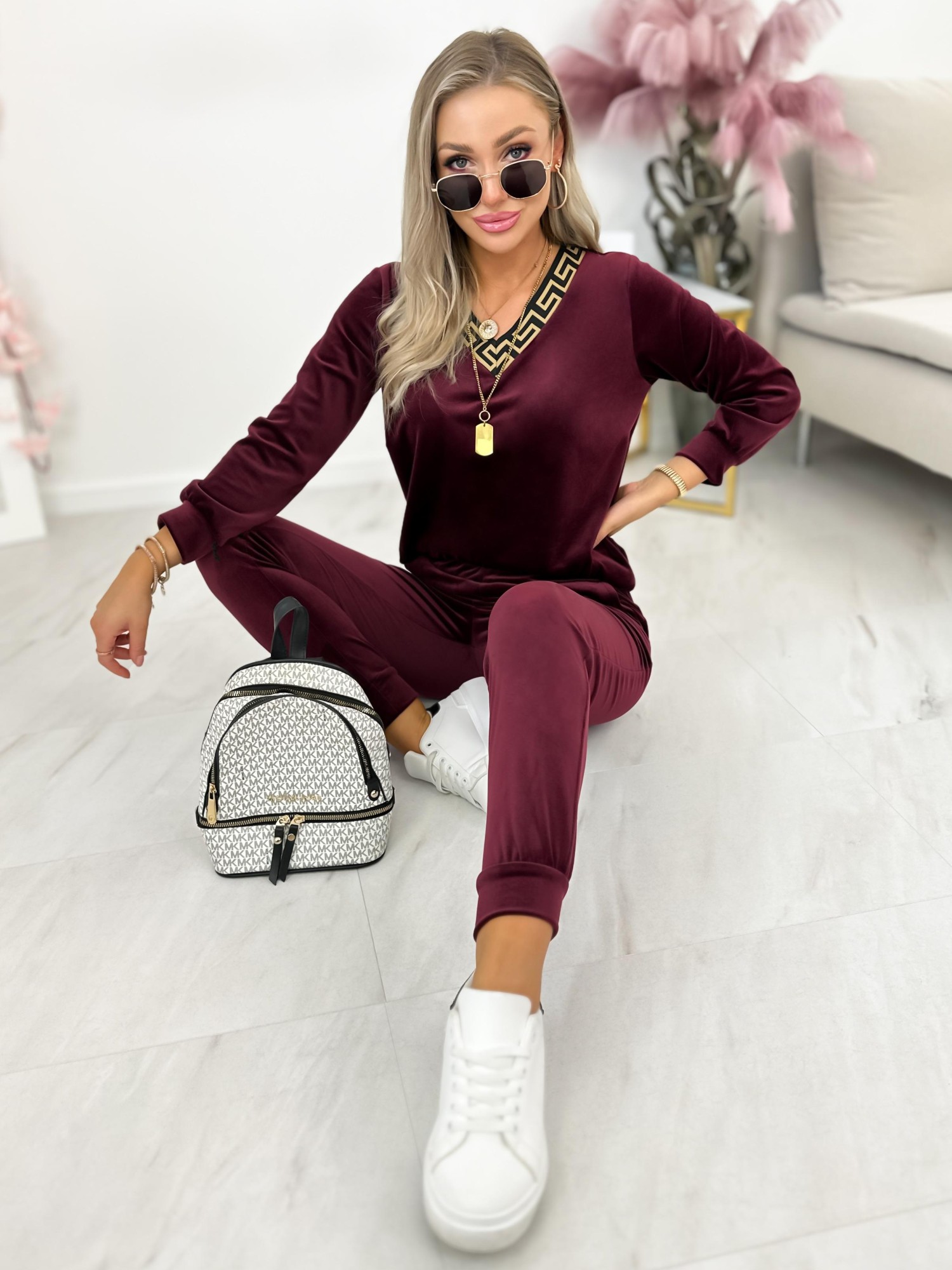 Dres Carla Bordowy Dres Carla Bordowy