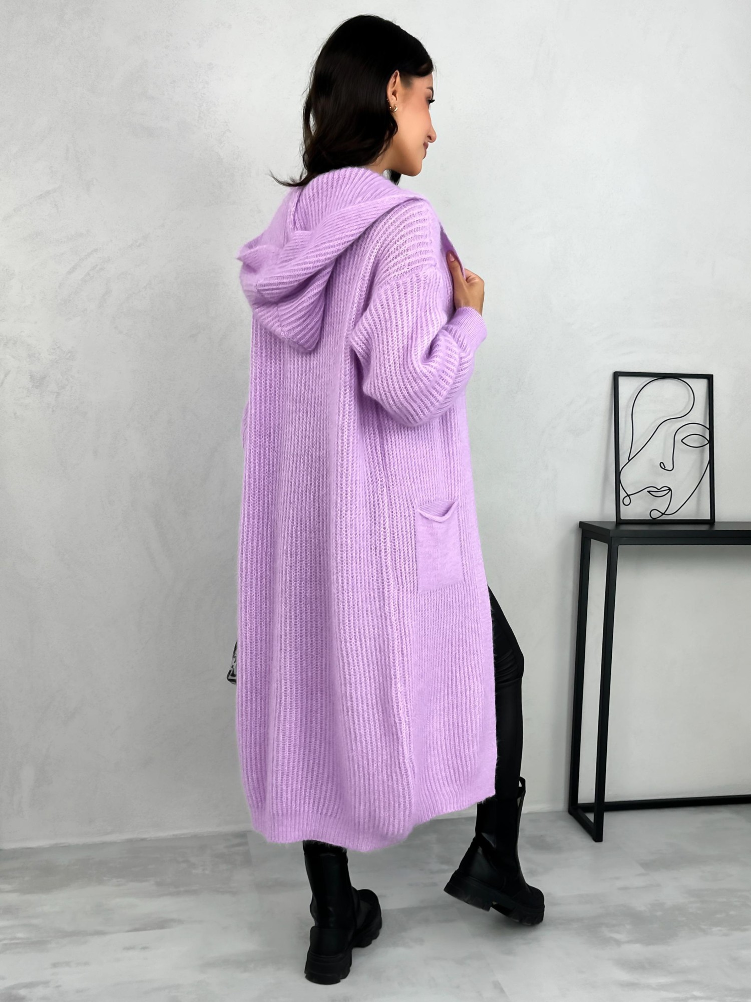 Sweter Kardigan Sareti Lawendowy Sweter Kardigan Sareti Lawendowy