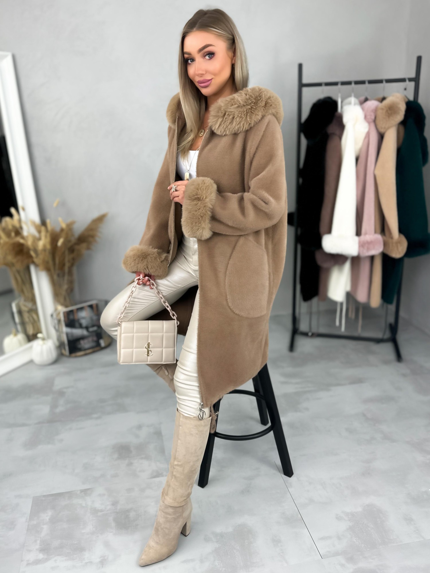 Płaszcz Alpaka Tilda Camelowy Płaszcz Alpaka Tilda Camelowy