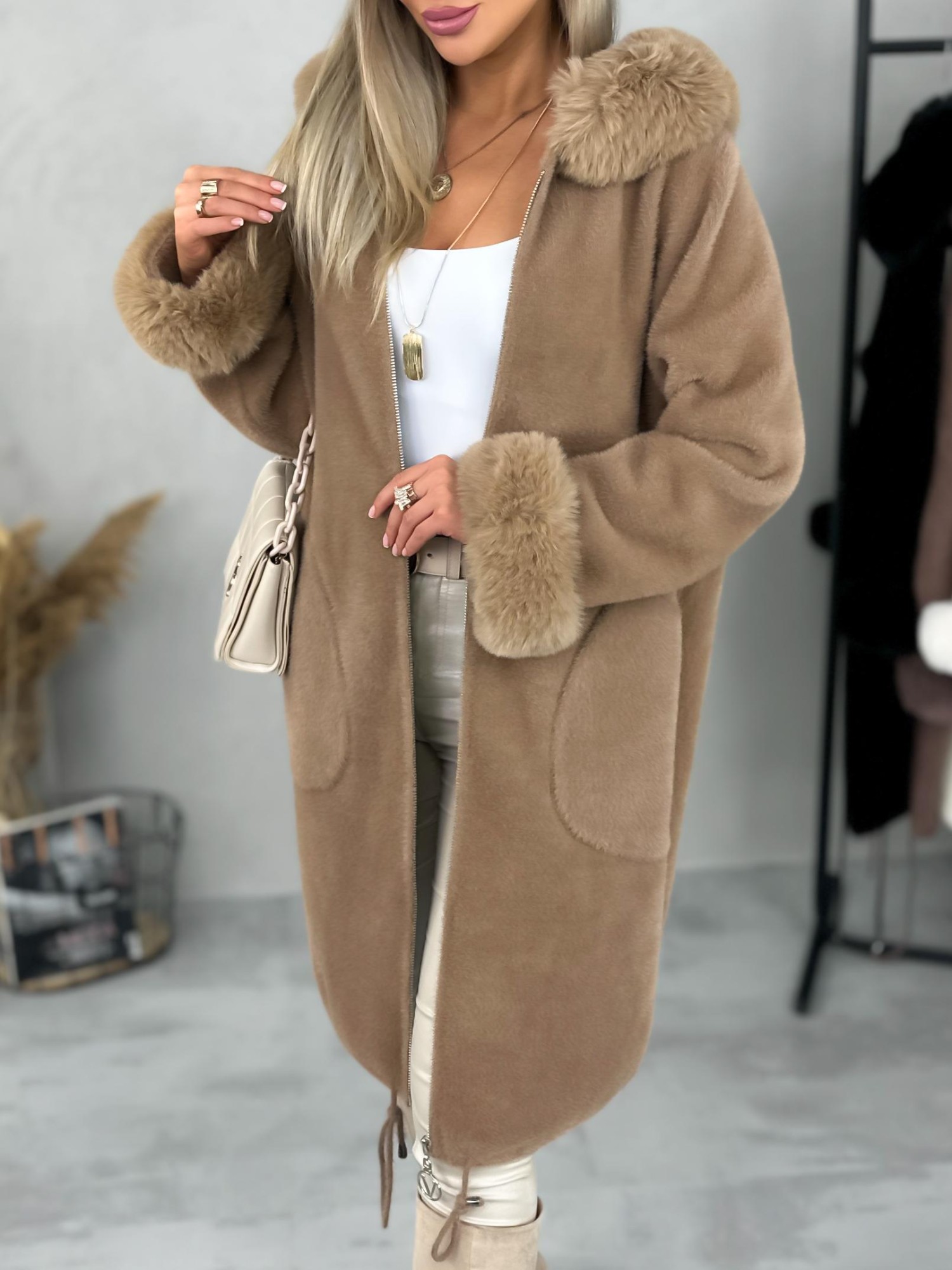 Płaszcz Alpaka Tilda Camelowy Płaszcz Alpaka Tilda Camelowy
