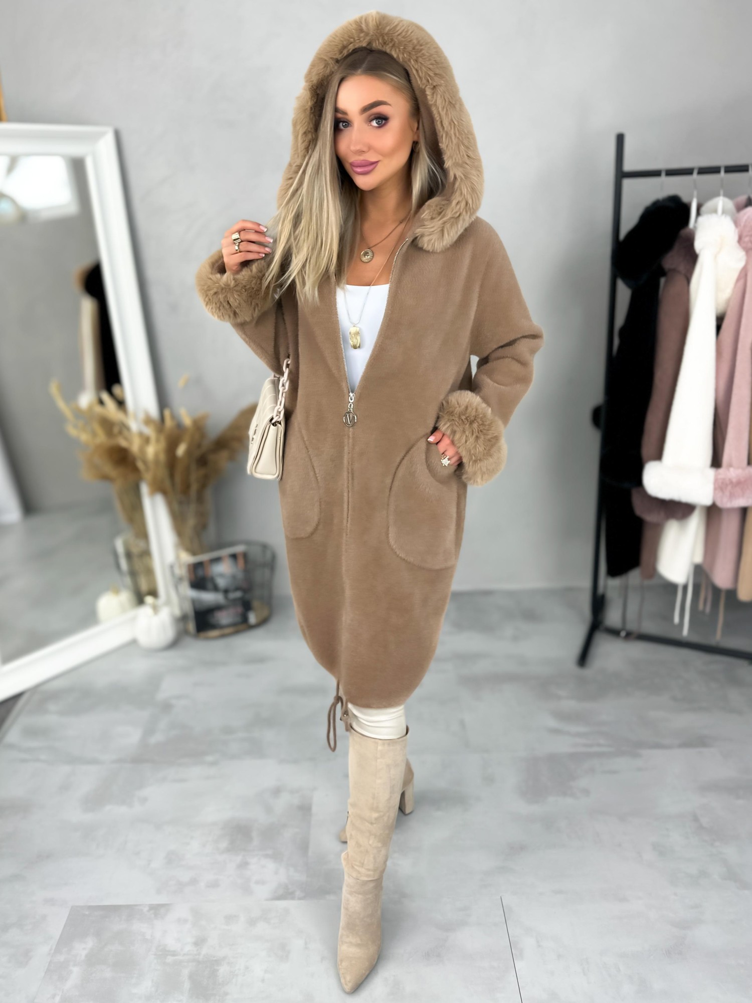Płaszcz Alpaka Tilda Camelowy Płaszcz Alpaka Tilda Camelowy
