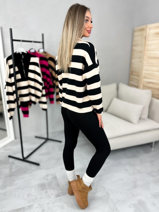 Sweter Madir Beżowo-Czarny Sweter Madir Beżowo-Czarny