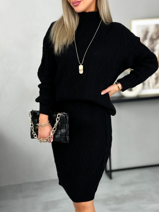 Komplet Sweterkowy Malison Czarny