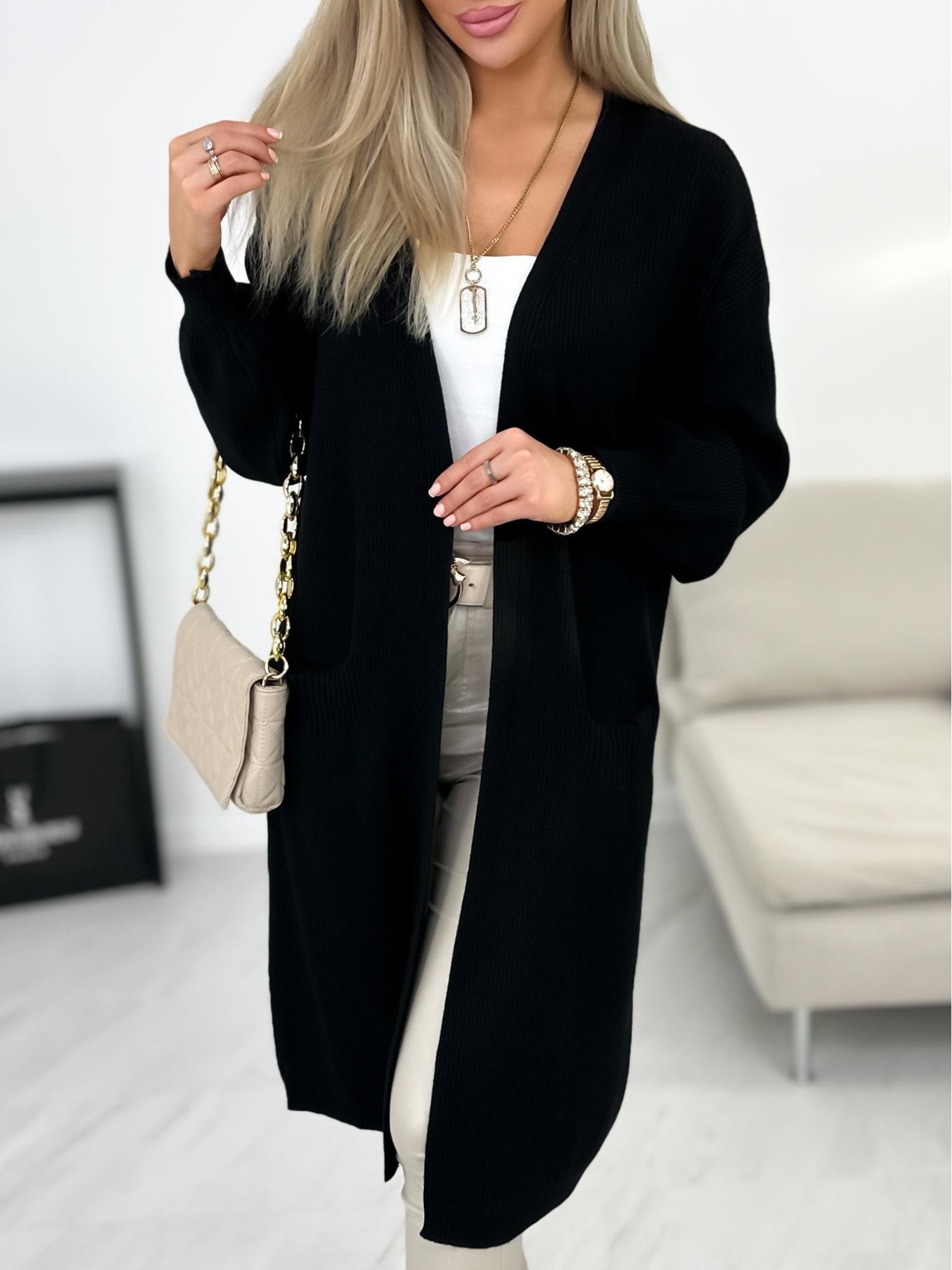 Sweter Kardigan Aroso Czarny Sweter Kardigan Aroso Czarny