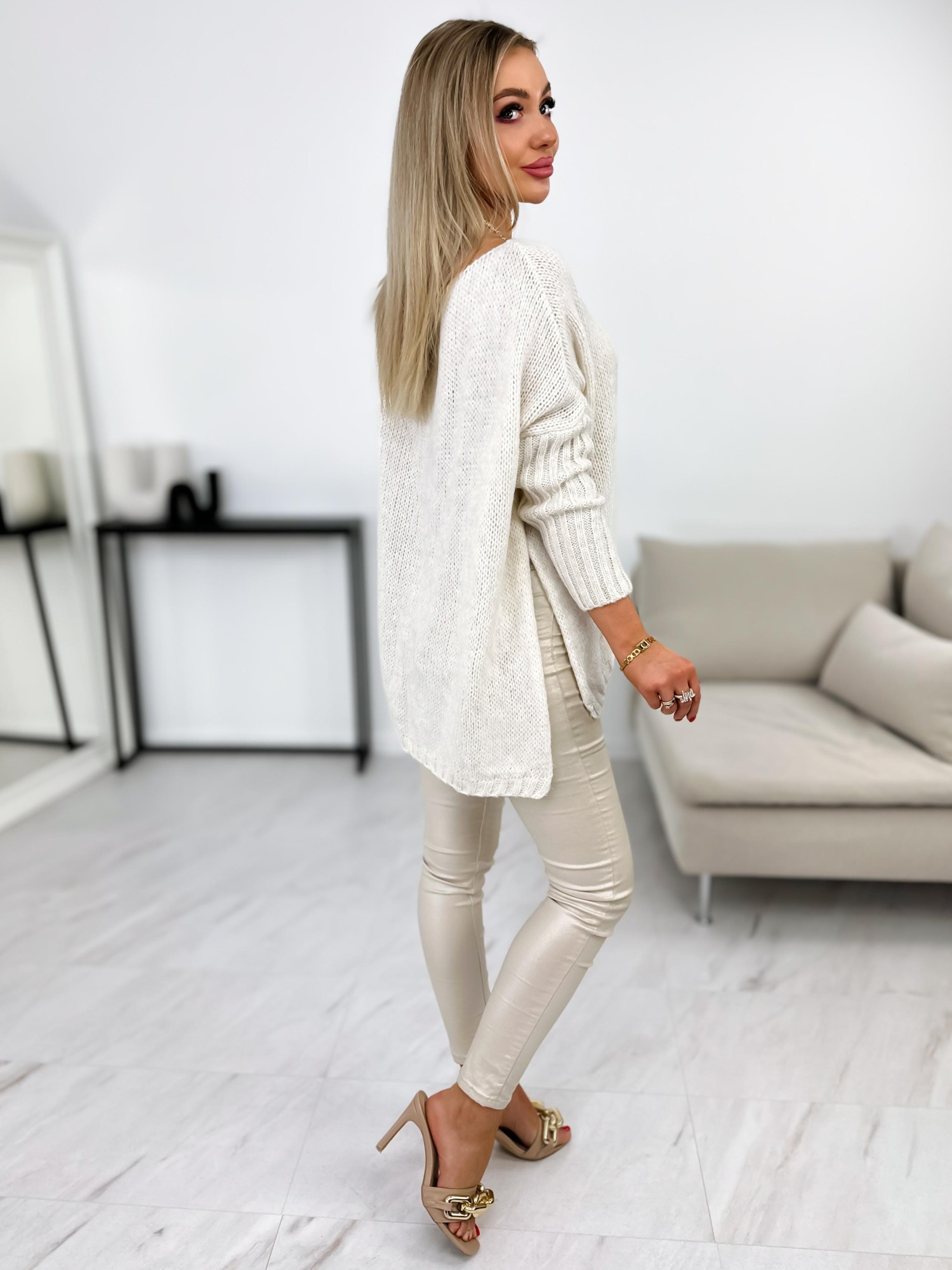 Sweter Ligo Two Kremowy Sweter Ligo Two Kremowy