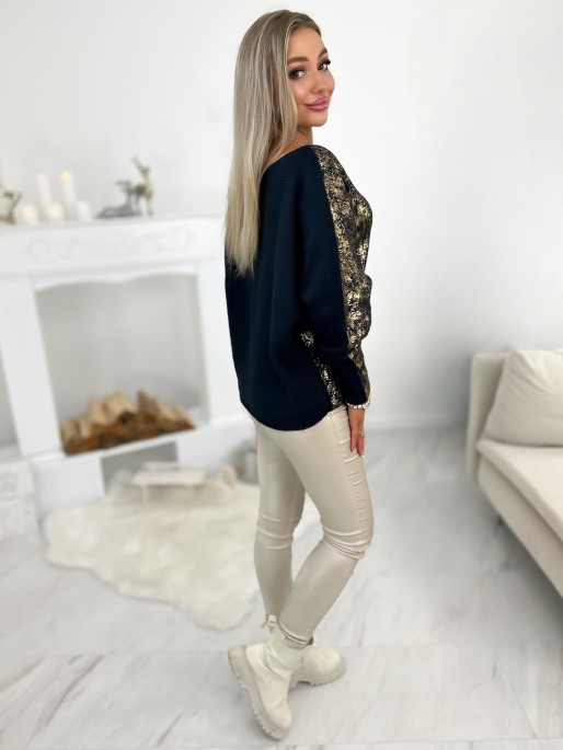 Sweter Brendi Granatowy Sweter Brendi Granatowy