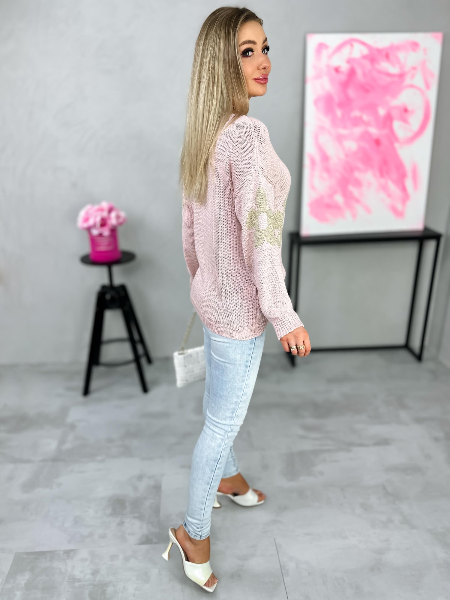 Sweter Mos Pudrowy Sweter Mos Pudrowy