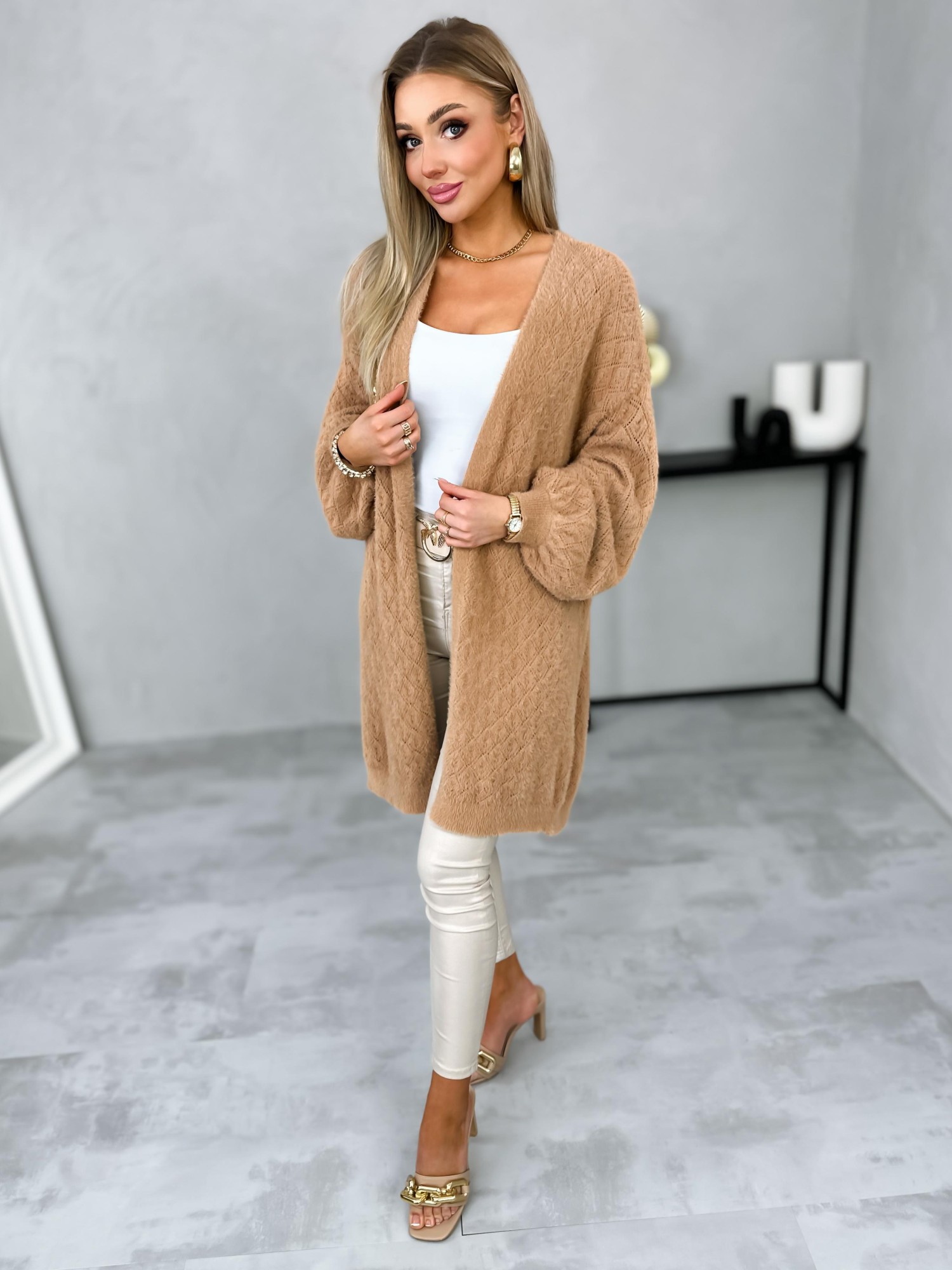 Sweter Kardigan Lain Camelowy Sweter Kardigan Lain Camelowy