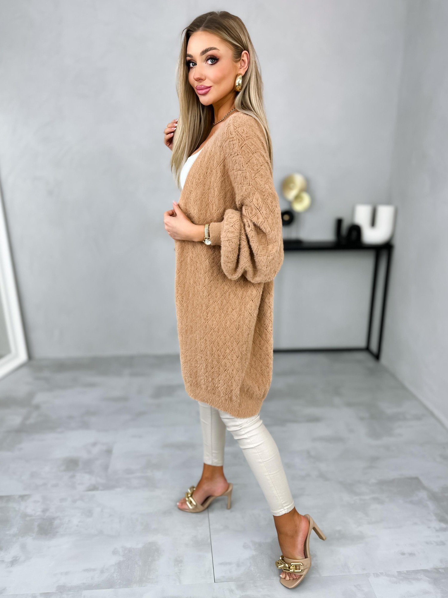 Sweter Kardigan Lain Camelowy Sweter Kardigan Lain Camelowy
